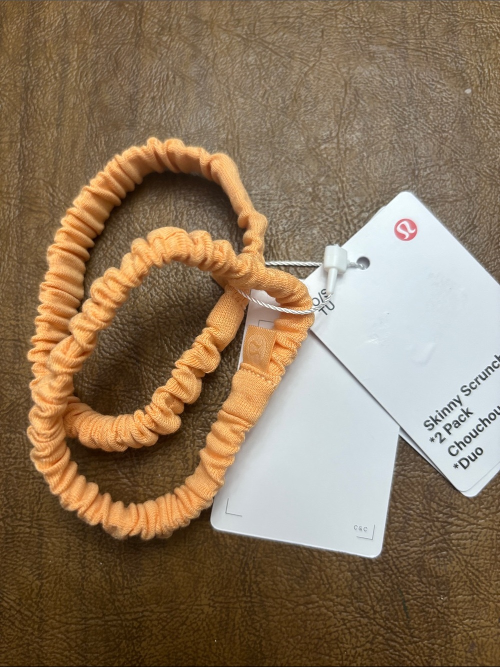 lululemon athletica Skinny Scrunchies 2-Pack in Peach